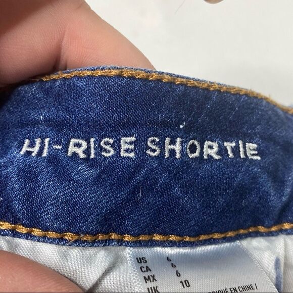 American Eagle | Factory Distressed Hi-Rise Shortie Shorts - Picture 2 of 4